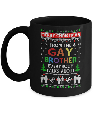LGBT Merry Christmas From Gay Brother Ugly Christmas Sweater Mug Coffee Mug | Teecentury.com