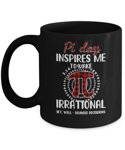 Pi Day Inspires Me To Make Irrational Red Plaid Mug Coffee Mug | Teecentury.com