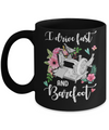 I Drive Fast And Barefoot Funny Sewing Quilting Fabric Mug Coffee Mug | Teecentury.com