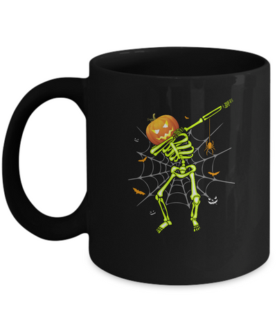 Funny Dabbing Skeleton Pumpkin Halloween Dab Mug Coffee Mug | Teecentury.com