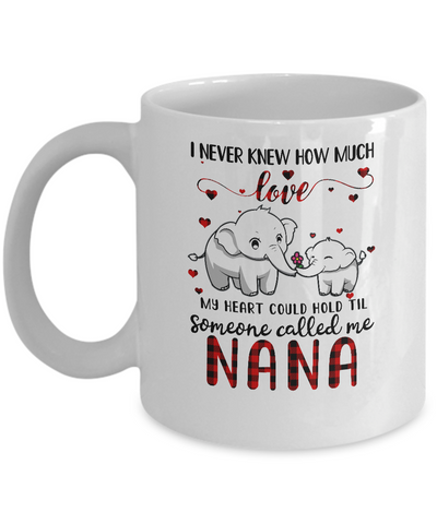 Someone Called Me Nana Elephant Red Plaid Mother's Day Mug Coffee Mug | Teecentury.com