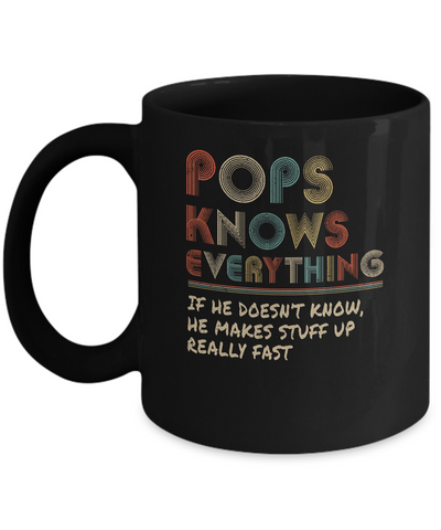 Pops Know Everything Vintage Pops Father's Day Gift Mug Coffee Mug | Teecentury.com