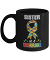 Sister Of A Warrior Support Autism Awareness Gift Mug Coffee Mug | Teecentury.com