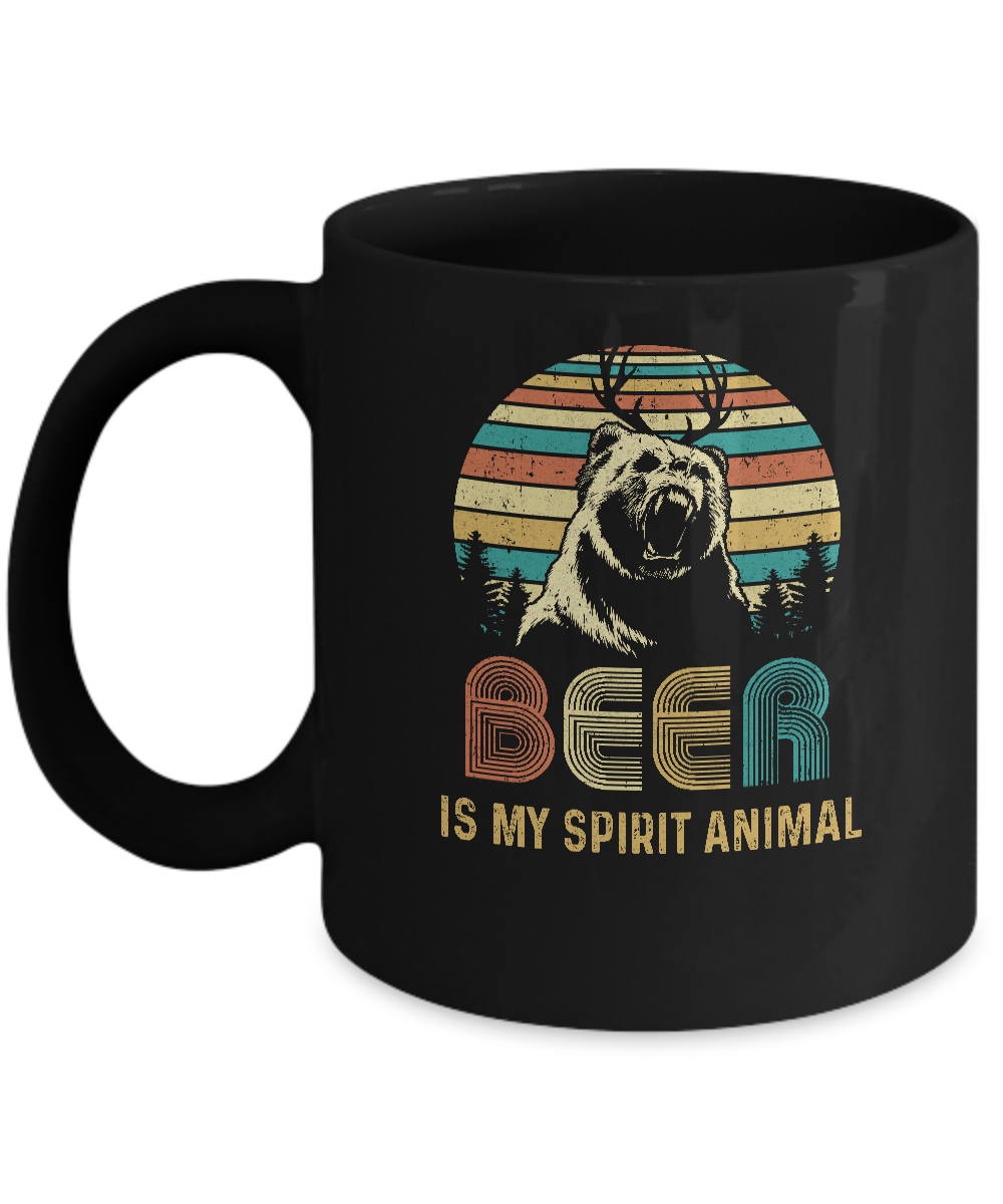 Beer Is My Spirit Animal Vintage Bear Lover Gifts Mug Coffee Mug | Teecentury.com