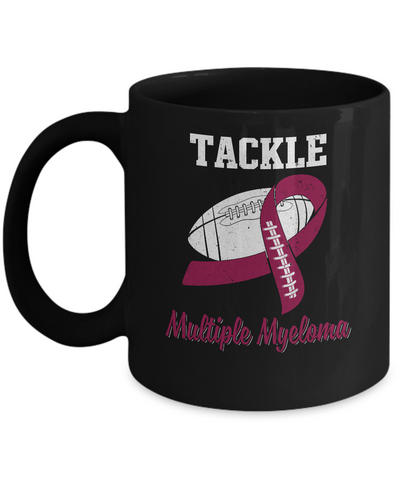 Football Survivor Tackle Burgundy Multiple Myeloma Awareness Mug Coffee Mug | Teecentury.com