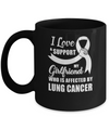 Lung Cancer Awareness Support White Girlfriend Boyfriend Mug Coffee Mug | Teecentury.com