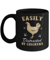 Easily Distracted By Chickens Farmers Mug Coffee Mug | Teecentury.com