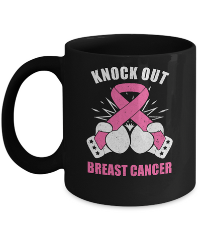 Boxing Knock Out Breast Cancer Awareness Support Mug Coffee Mug | Teecentury.com