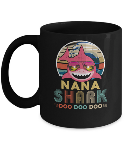 Retro Vintage Nana Shark Doo Doo Doo Mug Coffee Mug | Teecentury.com