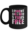 I Fought An I Won 5 Years Free Fight Support Breast Cancer Mug Coffee Mug | Teecentury.com