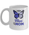 I Wear Blue For My Mom Butterfly Colon Prostate Cancer Mug Coffee Mug | Teecentury.com