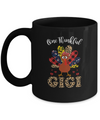 One Thankful Gigi Leopard Turkey Thanksgiving Gift Mug Coffee Mug | Teecentury.com