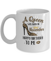 Born In November Girl Leopard High Heels Birthday Women Gift Mug Coffee Mug | Teecentury.com