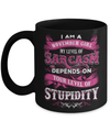 I Am A November Girl My Level Of Sarcasm Depends On Stupidity Mug Coffee Mug | Teecentury.com