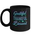 Grateful Thankful Blessed Thanksgiving Mug Coffee Mug | Teecentury.com