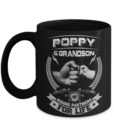 Motocross Poppy And Grandson Riding Partners For Life Mug Coffee Mug | Teecentury.com