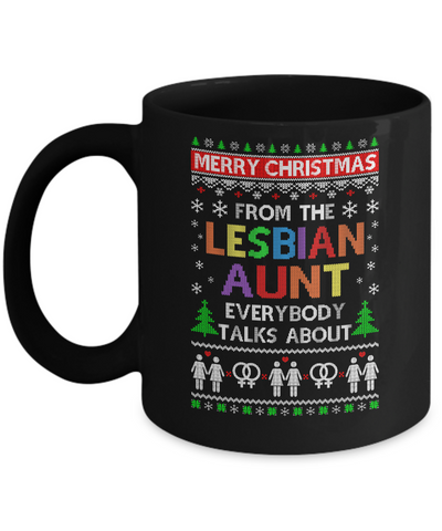 LGBT Merry Christmas From Lesbian Aunt Ugly Christmas Sweater Mug Coffee Mug | Teecentury.com