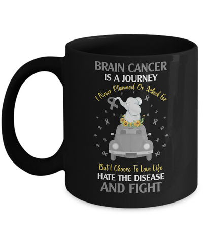 Brain Cancer Awareness Is A Journey Mug Coffee Mug | Teecentury.com