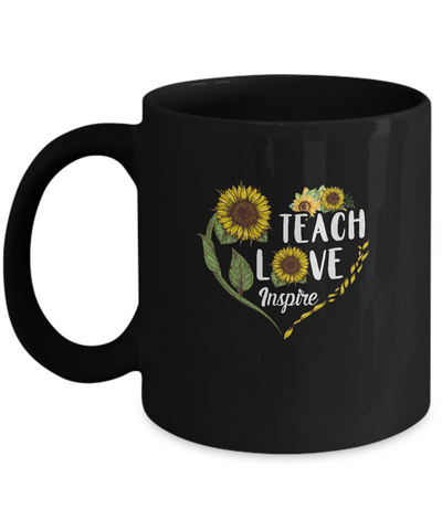 Sunflower Teach Love Inspire Teaching Gift For Teacher Mug Coffee Mug | Teecentury.com