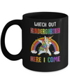 Kindergarten Here I Come Unicorn Back To School Mug Coffee Mug | Teecentury.com