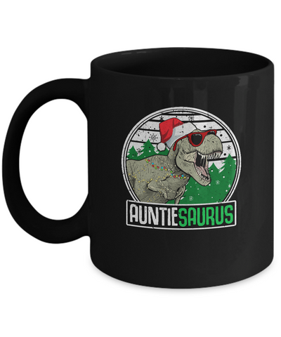 Auntiesaurus Auntie Dinosaur T-Rex Family Christmas Mug Coffee Mug | Teecentury.com