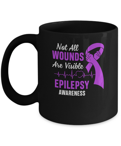 Epilepsy Awareness Purple Not All Wounds Are Visible Mug Coffee Mug | Teecentury.com