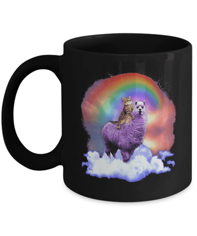 Rainbow Llama Cat Mug Coffee Mug | Teecentury.com