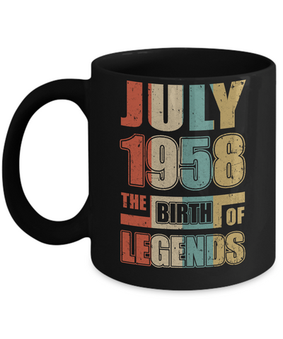 Vintage Retro July 1958 Birth Of Legends 64th Birthday Mug Coffee Mug | Teecentury.com