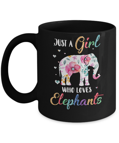 Just A Girl Who Loves Elephants Cute Elephant Lover Mug Coffee Mug | Teecentury.com