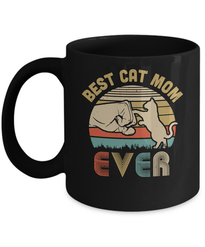 Vintage Best Cat Mom Ever Bump Fit Funny Mom Gifts Mug Coffee Mug | Teecentury.com