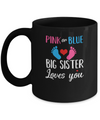 Pink Or Blue Big Sister Loves You Funny Gender Reveal Party Gift Mug Coffee Mug | Teecentury.com