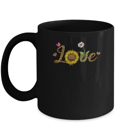 Love Sunflower Leopard Daisy Flower Bird Women Tee Mug Coffee Mug | Teecentury.com