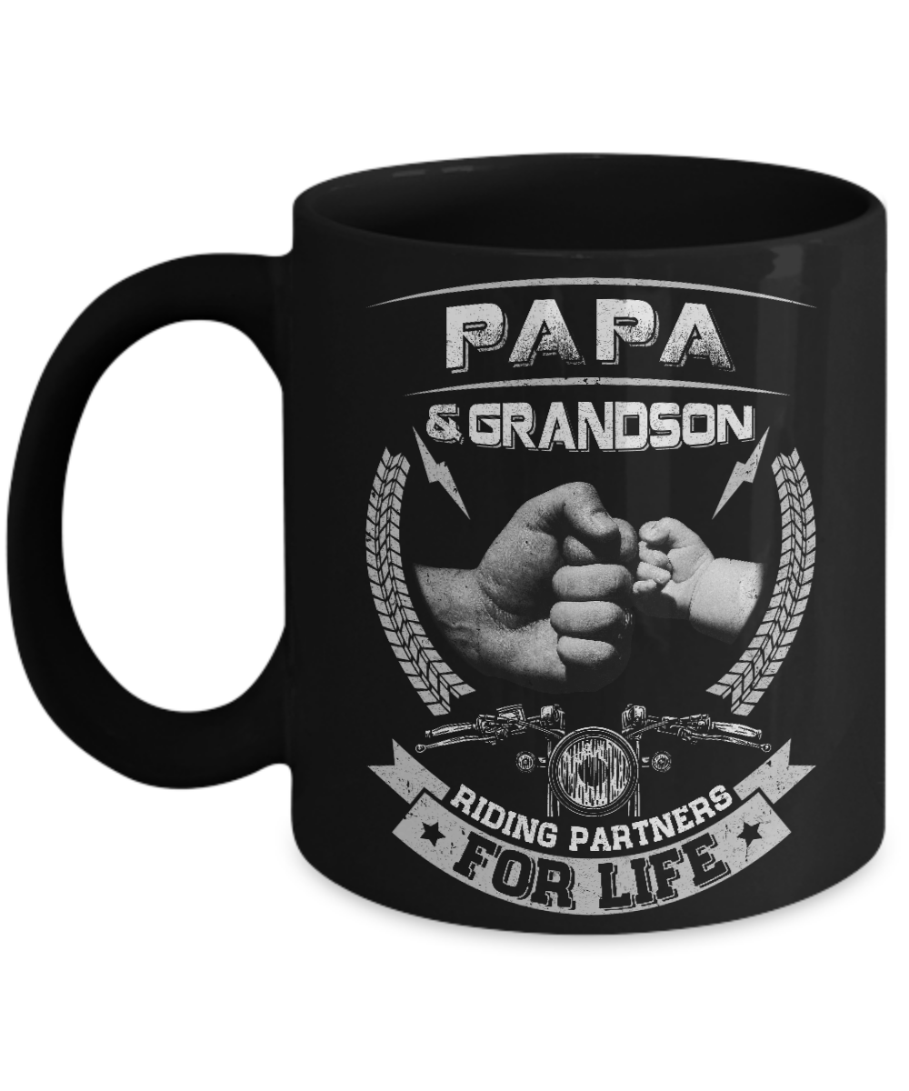 Motocross Papa And Grandson Riding Partners For Life Mug Coffee Mug | Teecentury.com