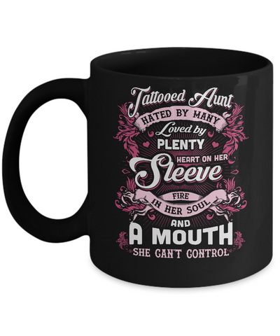 Tattooed Aunt Hated By Many Loved By Plenty Heart On Her Sleeve Mug Coffee Mug | Teecentury.com