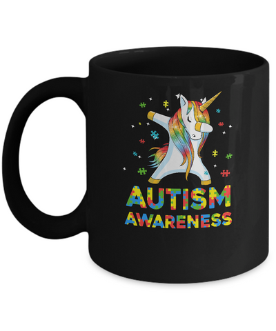 Dabbing Unicorn Puzzle Autism Awareness For Girls Mug Coffee Mug | Teecentury.com