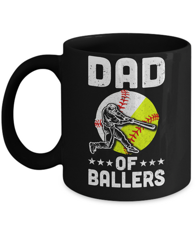 Dad Of Ballers Funny Dad Baseball Softball Fathers Day Mug Coffee Mug | Teecentury.com