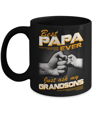 Best Papa Ever Just Ask My Grandsons Mug Coffee Mug | Teecentury.com