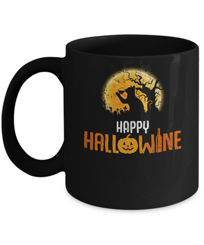 Happy Hallowine Drinking Wine Cat Lover 2017 Mug Coffee Mug | Teecentury.com