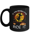 If The Broom Fits Witch Funny Happy Halloween Mug Coffee Mug | Teecentury.com