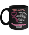 Breast Cancer Warrior I Whispered In The Devil's Ear I Am The Storm Mug Coffee Mug | Teecentury.com