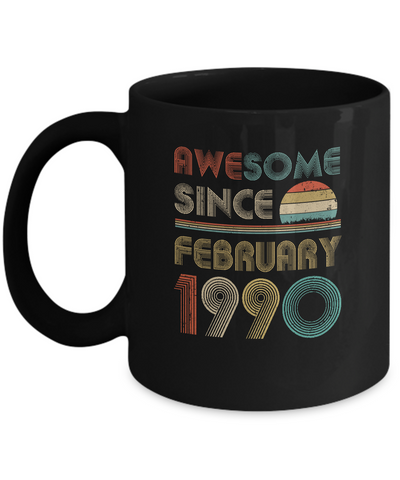 Awesome Since February 1990 Vintage 32th Birthday Gifts Mug Coffee Mug | Teecentury.com