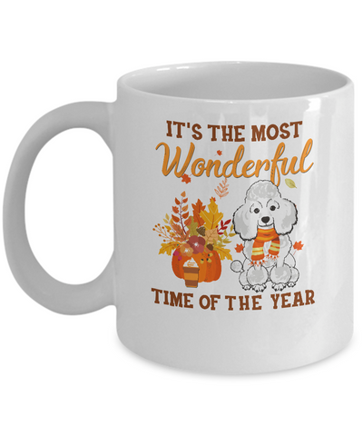 Poodle Autumn It's The Most Wonderful Time Of The Year Mug Coffee Mug | Teecentury.com
