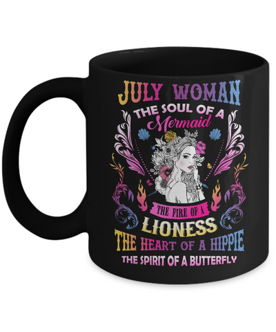 July Woman The Soul Of A Mermaid Birthday Mug Coffee Mug | Teecentury.com