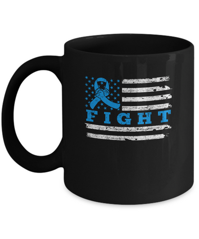 Fight Blue Ribbon US Flag Colon Prostate Cancer Awareness Mug Coffee Mug | Teecentury.com