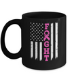 Breast Cancer Awareness American Flag Distressed Mug Coffee Mug | Teecentury.com