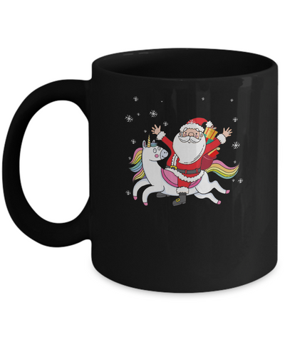 Santa Riding Unicorn Christmas Kids Girls Women Xmas Mug Coffee Mug | Teecentury.com