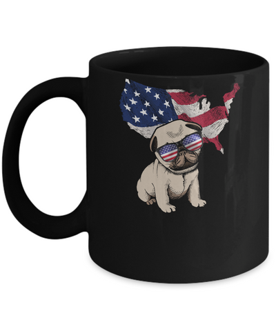 Funny Patriot Pug Dog 4Th Of July American Flag Mug Coffee Mug | Teecentury.com