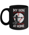 My Son Will Be Waiting For You At Home Baseball Dad Mom Mug Coffee Mug | Teecentury.com