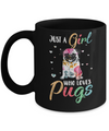 Just A Girl Who Loves Pugs Cute Pug Lover Mug Coffee Mug | Teecentury.com