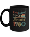 Awesome Since January 1980 Vintage 42th Birthday Gifts Mug Coffee Mug | Teecentury.com